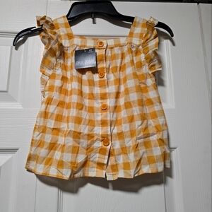 Kids Yellow Checkered Top
